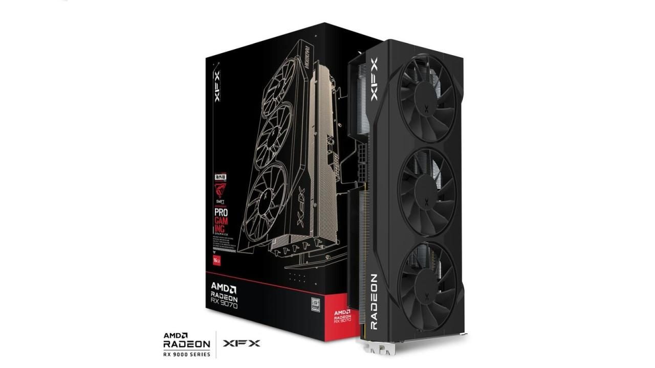 0840191502873 - Grafikkarte AMD Radeon RX 9070 Swift Triple Fan OC Gaming Edition 16GB GDDR6 schwarz
