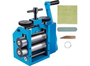 0840281504558 - VEVOR Manuelle Walzwerk Maschine Eisen 75mm Rolle Presser Gute Verschleißfestigkeit Kombination Schmuck Walzwerk Tablettiermaschine Walzdraht Flache