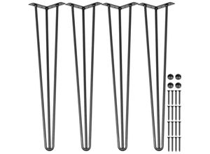 0840281516421 - Vevor - Tischbeine 4 Stk Haarnadelbeine 66 cm Tischgestell 26 Zoll Tischfüße Kohlenstoffstahl Hairpin Legs Schwarz diy Schreibtisch Esstisch