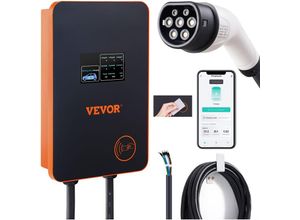 0840281565993 - Vevor - Wallbox 74 11kW ev Ladestation Typ2 32A Wetterbeständige Mobiles Ladegerät Ladepistole nach Europäischem Standard Individuelle Zeitsteuerung