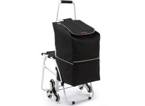 0840281566310 - Transportkarre 15 35 100kg Sackkarre Aluminiumlegierung Treppensackkarre Leichtgängige Räder Treppensteiger mit 5L-Aufbewahrungstasche und Sitz Ideal