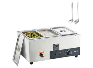 0840281570638 - VEVOR Edelstahl Buffetwärmer Speisewärmer 1500 W 3 x 88 L Buffetbehälter 176 x 325 x 150 mm Jede Heizplatte Verwendbar inkl Deckel & Ablaufhahn