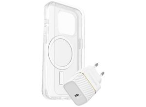 0840304734054 - Otterbox KIT EU Hülle + Schutzglas + Ladegerät Set Apple iPhone 15 Pro Transparent Weiß MagSafe kompatibel