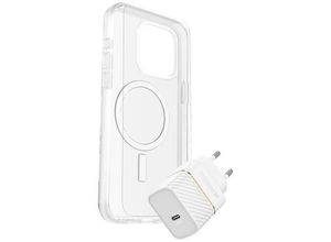 0840304734580 - Otterbox KIT EU Hülle + Schutzglas + Ladegerät Set Apple iPhone 15 Pro Max Transparent Weiß MagSafe kompatibel