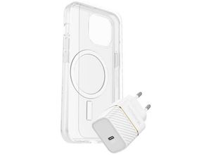 0840304734856 - Otterbox KIT EU Hülle + Schutzglas + Ladegerät Set Apple iPhone 15 Transparent Weiß MagSafe kompatibel