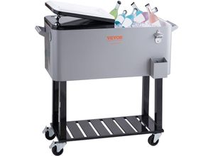 0840349901855 - Servierwagen Kühlwagen 80 qt Beistellwagen Getränkewagen 930 x 460 x 890 mm Getränkekühler Pulverbeschichtung-Getränkekühlwagen Eisbox Eiswagen