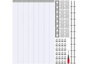 0840349912417 - Vevor - pvc Streifenvorhang 122x244cm Lamelle Lamellenvorhang Transparent Weich-PVC+DOTP Meterware 2mm Stärke Streifenvorhang Stallvorhang inkl