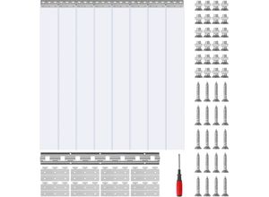 0840349912424 - Pvc Streifenvorhang 122x2134cm Lamelle Lamellenvorhang Transparent Weich-PVC+DOTP Meterware 2mm Stärke Streifenvorhang Stallvorhang inkl