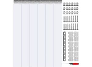 0840349912448 - Pvc Streifenvorhang 97x2134cm Lamelle Lamellenvorhang Transparent Weich-PVC+DOTP 2mm Stärke Streifenvorhang Stallvorhang inkl Befestigungsmaterial