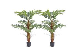 0840349961613 - 2x Areca Catechu Künstlich 800x800x1219mm Kunstpflanze pe Künstliche Pflanzen Plastikpflanzen im Topf Betelnusspalme Geruchslos Wasserdicht Ideal für