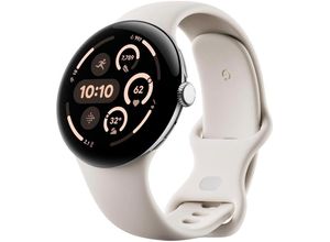 0840353907812 - Smartwatch GOOGLE Pixel Watch 3 45mm LTE Smartwatches Gr 4G (LTE)-3G (UMTS) weiß (porcelain silber)