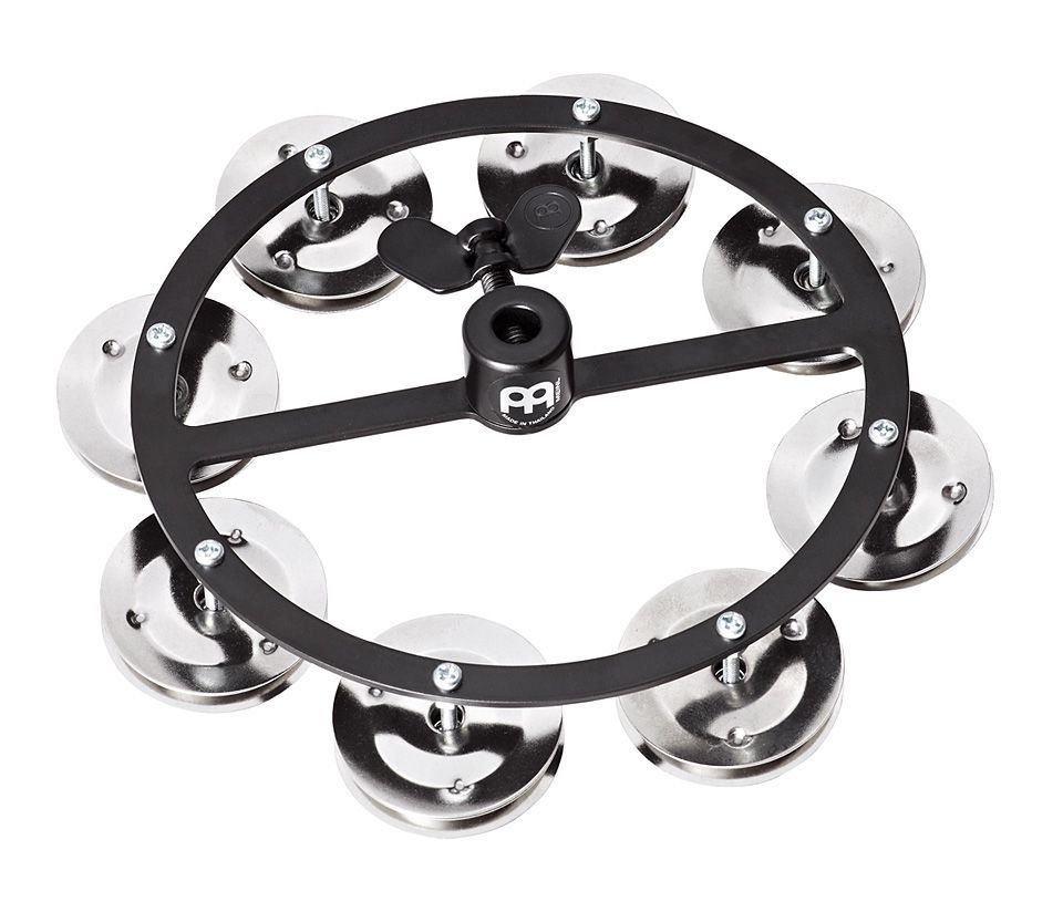 0840553068610 - - HiHat Tambourine HTHH1BK Metal Steel JinglesSingleRow