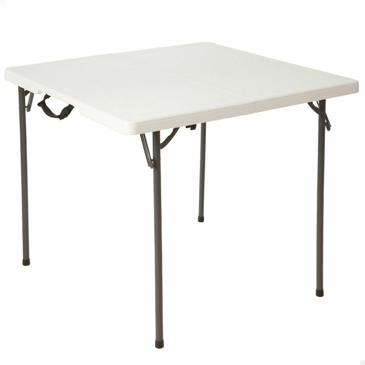 0841101004005 - Table Klapptisch Weiß karriert Stahl Kunststoff 86 x 86 x 74 cm 0841101004005 - Table Klapptisch Weiß karriert Stahl Kunststoff 86 x 86 x 74 cm