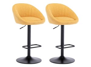 0841793139719 - Wahson Office Chairs - 2er Set Barhocker Barstuhl aus Handtuchstoff Tresenhocker Höhenverstellbar für Kücheninsel Gelb