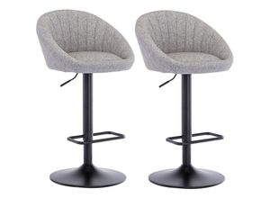 0841793139726 - Wahson Office Chairs - 2er Set Barhocker Barstuhl aus Handtuchstoff Tresenhocker Höhenverstellbar für Kücheninsel Grau