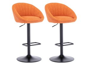 0841793139733 - Wahson Office Chairs - 2er Set Barhocker Barstuhl aus Handtuchstoff Tresenhocker Höhenverstellbar für Kücheninsel Orange