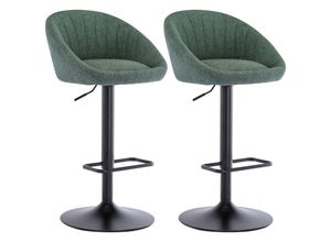 0841793139740 - Wahson Office Chairs - 2er Set Barhocker Barstuhl aus Handtuchstoff Tresenhocker Höhenverstellbar für Kücheninsel Grün