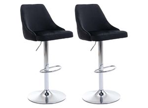 0841793140463 - Wahson Office Chairs - 2er Set Barhocker aus Samt Bistrohocker mit Rücklehne Barstuhl höhenverstellbar für Kücheninsel Schwarz