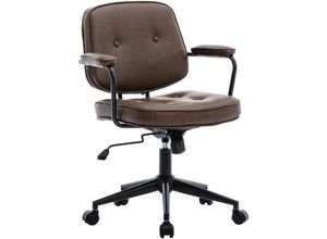 0841793140951 - Wahson Office Chairs - Bürostuhl PU-Leder Schreibtischstuhl Modern Drehstuhl mit Armlehne höhenverstellbar Braun