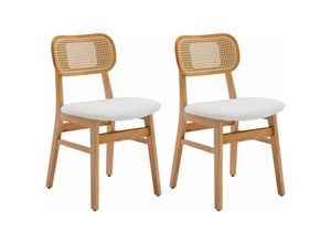 0841793143631 - Wahson Office Chairs - 2er Set Esszimmerstühle Rattansessel Küchenstuhl mit Massivholzbeinen Esszimmer Beige