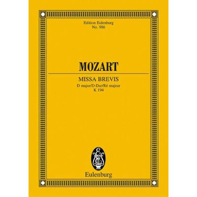 0841886004924 - Missa brevis D-Dur KV 194 (186h)
