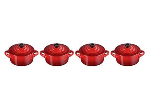 0843251107438 - LE CREUSET Mini-Cocotte 4er-Set 10cm Kirschrot