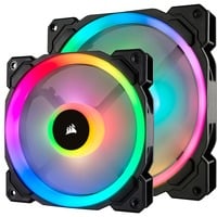 0843591032452 - LL140 RGB Dual Light 2-pack + Node PRO - Gehäuselüfter - 140 mm - Schwarz mit RGB LED - 25 dBA