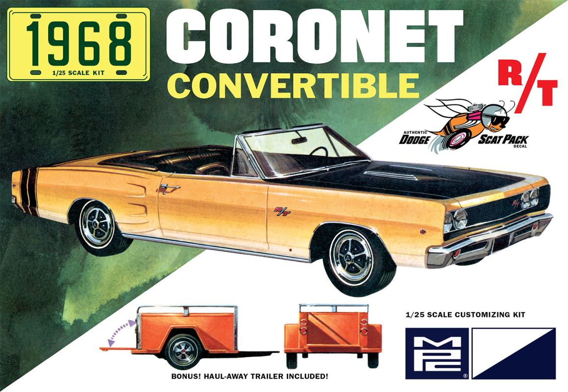 0849398056998 - 1968 Dodge Coronet Convertible w Trailer