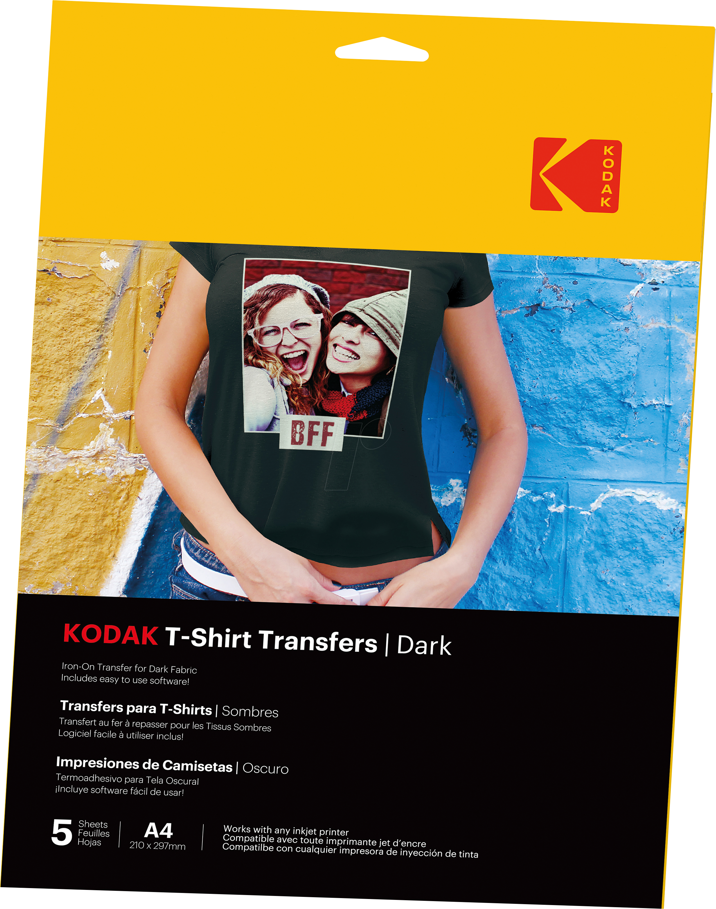 0850033510553 - KODAK 3510553 - Transferfolien für dunkle Textilien 210 x 297 mm 5 Stück