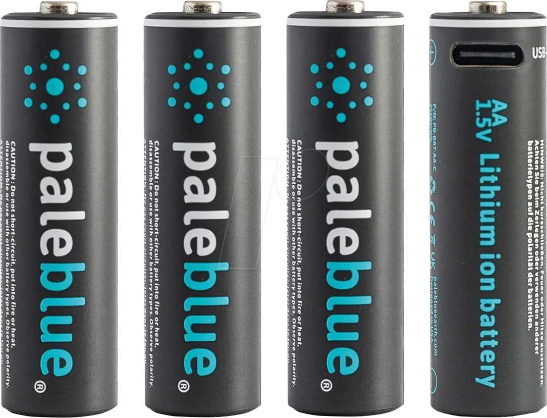 0850040149128 - Akku AA 2550 mWh 15 Volt 1700 mAh wiederaufladbare Lithium Ionen Batterien inklusive Reiseetui 4 Stück 0850040149128 Pale 4 Stück
