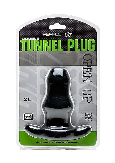 0852184004547 - - DOPPELTUNNEL PLUG XL GROSS SCHWARZ