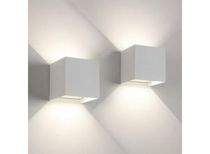 0866242703587 - 2 Stück led Wandlampe Innen- und Außenbereich Modernes Up Down Wandleuchte für Schlafzimmer und Wohnzimmer (Weiß 6W Neutralweiß 4000K) - Comely