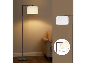 0869722756912 - ZMH - Stehlampe Modern Wohnzimmer Stehleuchte Leselampe Schlafzimmer E27 Fassung Max 40W Standleuchte Fußschalter Stoffschirm Design 166cm für