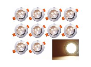 0882473354244 - 10 led Einbaustrahler Schwenkbar 230V Einbauspot 3W Leuchtmittel Warmweiss 10er Set Deckenstrahler - Vingo