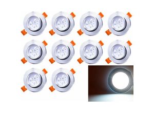 0882473354329 - Wolketon - vingo 10 led Einbaustrahler Schwenkbar 230V Einbauspot 3W Leuchtmittel Kaltweiß 10er Set Deckenstrahler