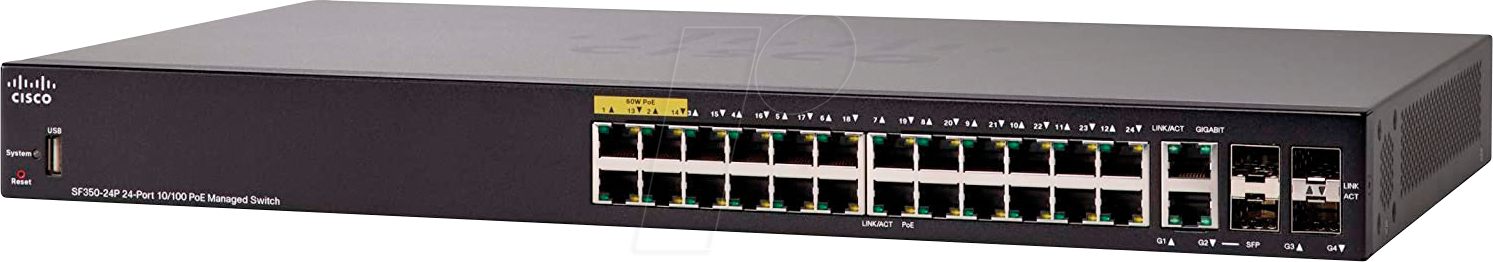 0882658997228 - CISCO SF350-24P - Switch 28-Port Fast Ethernet PoE+ RJ45 SFP SFP