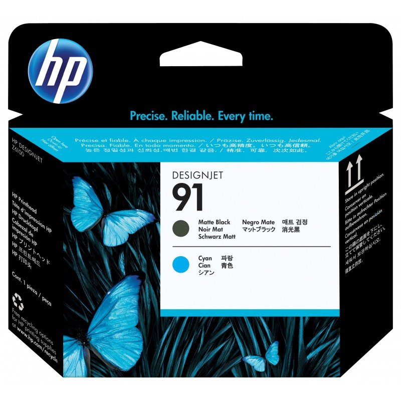 0882780987142 - HP Original 91 Druckkopf schwarz matt cyan 24ml (C9460A)