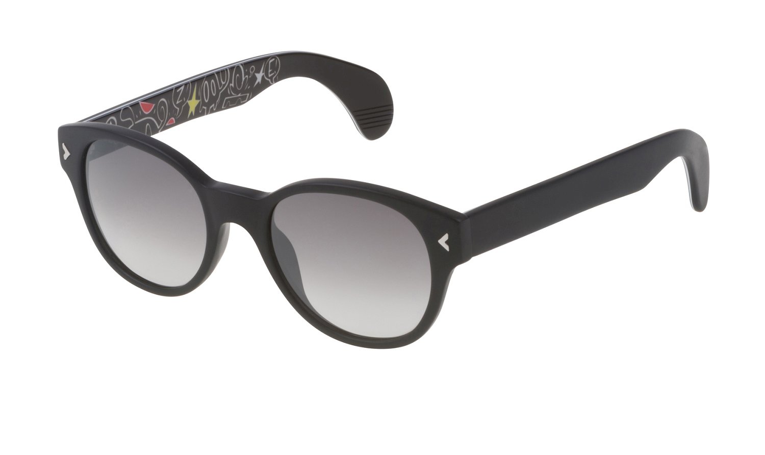 0883663863706 - Unisex SL1913V Macho 703x Gläser SONNENBRILLEN Acetat Schwarz Rauch Rund Gespiegelt Schattiert