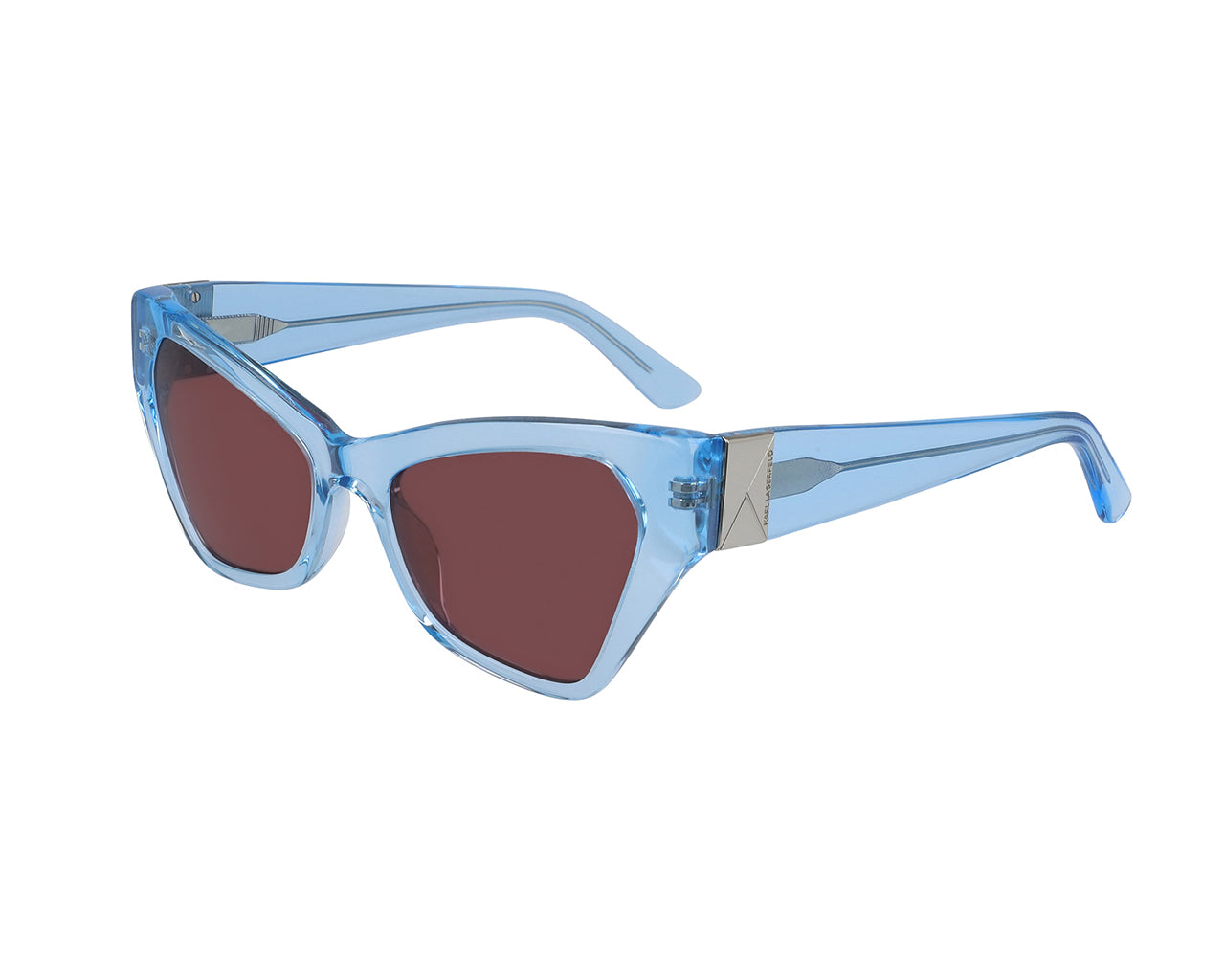 0883900100946 - Damen KL6010S 440 Gläser SONNENBRILLEN Acetat Hellblau Braun Geometrisch