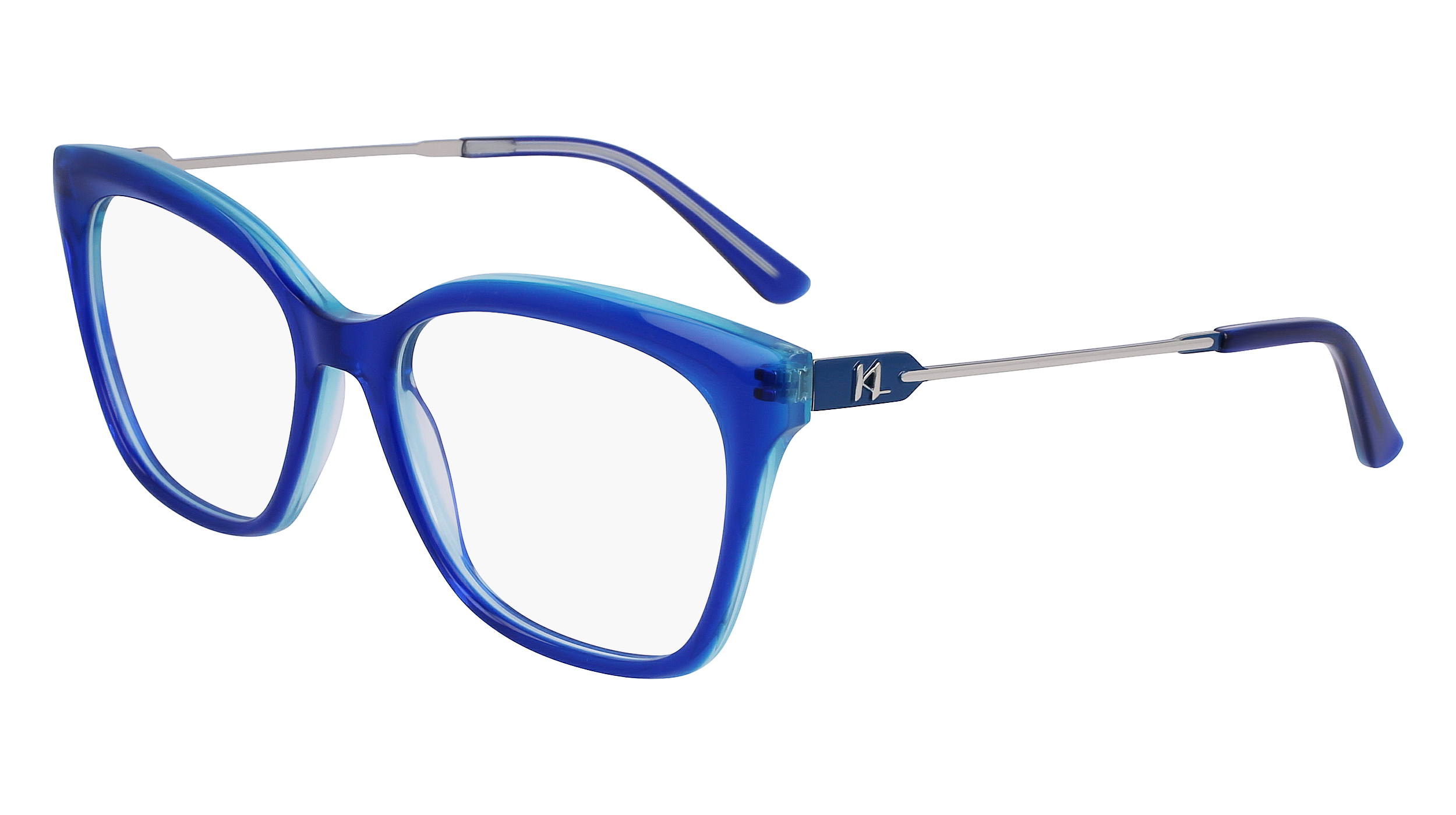 0883900106122 - Damen KL6108 407 Rahmen von BRILLEN Acetat Blau  Quadratisch Normal Normal