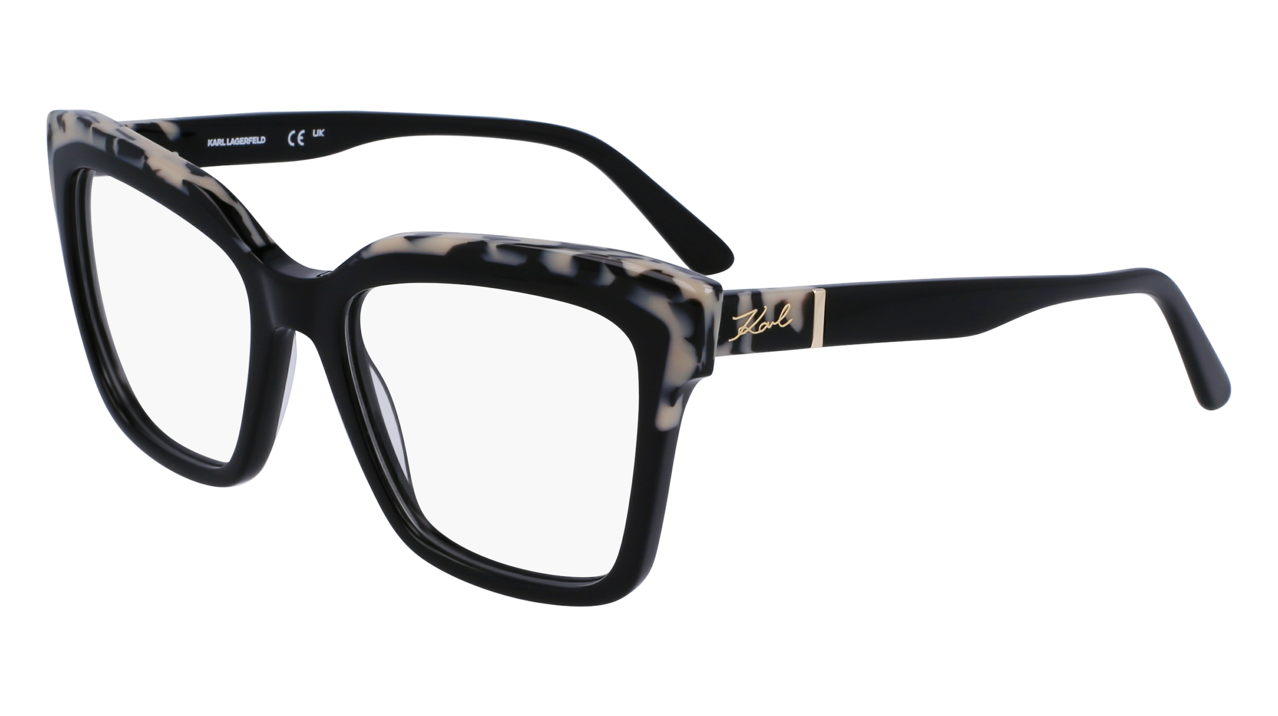 0883900107594 - Damen KL6130 013 Rahmen von BRILLEN Acetat Schwarz  Quadratisch Normal Normal