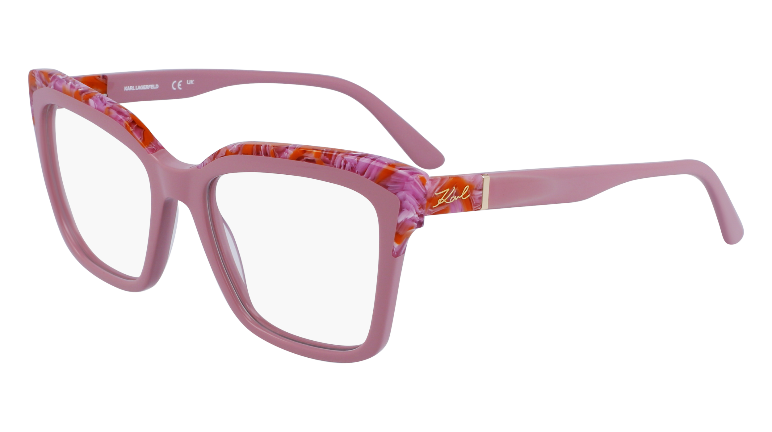 0883900107624 - Damen KL6130 618 Rahmen von BRILLEN Acetat Rosa  Quadratisch Normal Normal