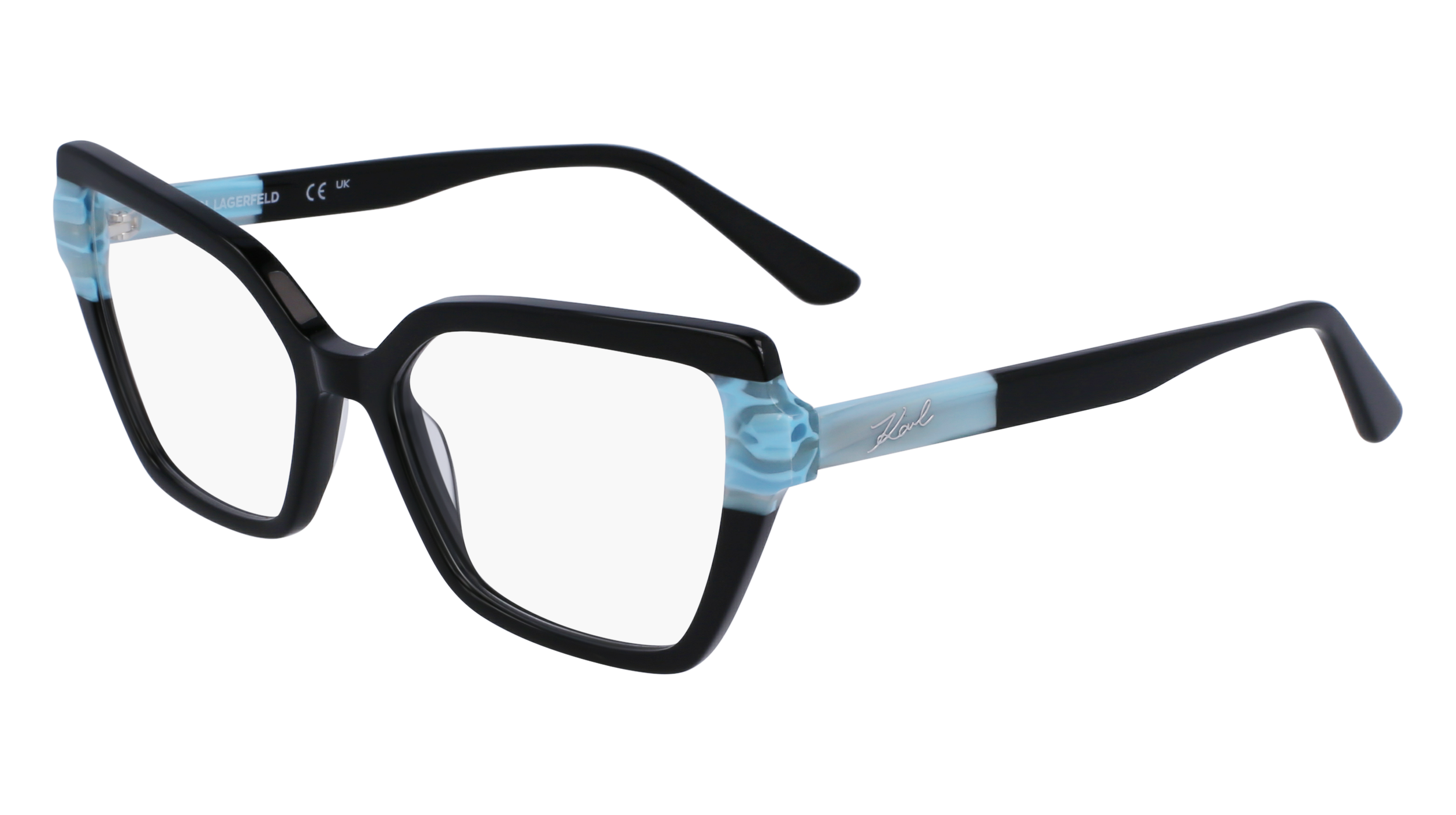 0883900107877 - Damen KL6131 014 Rahmen von BRILLEN Acetat Schwarz  Quadratisch Normal Normal