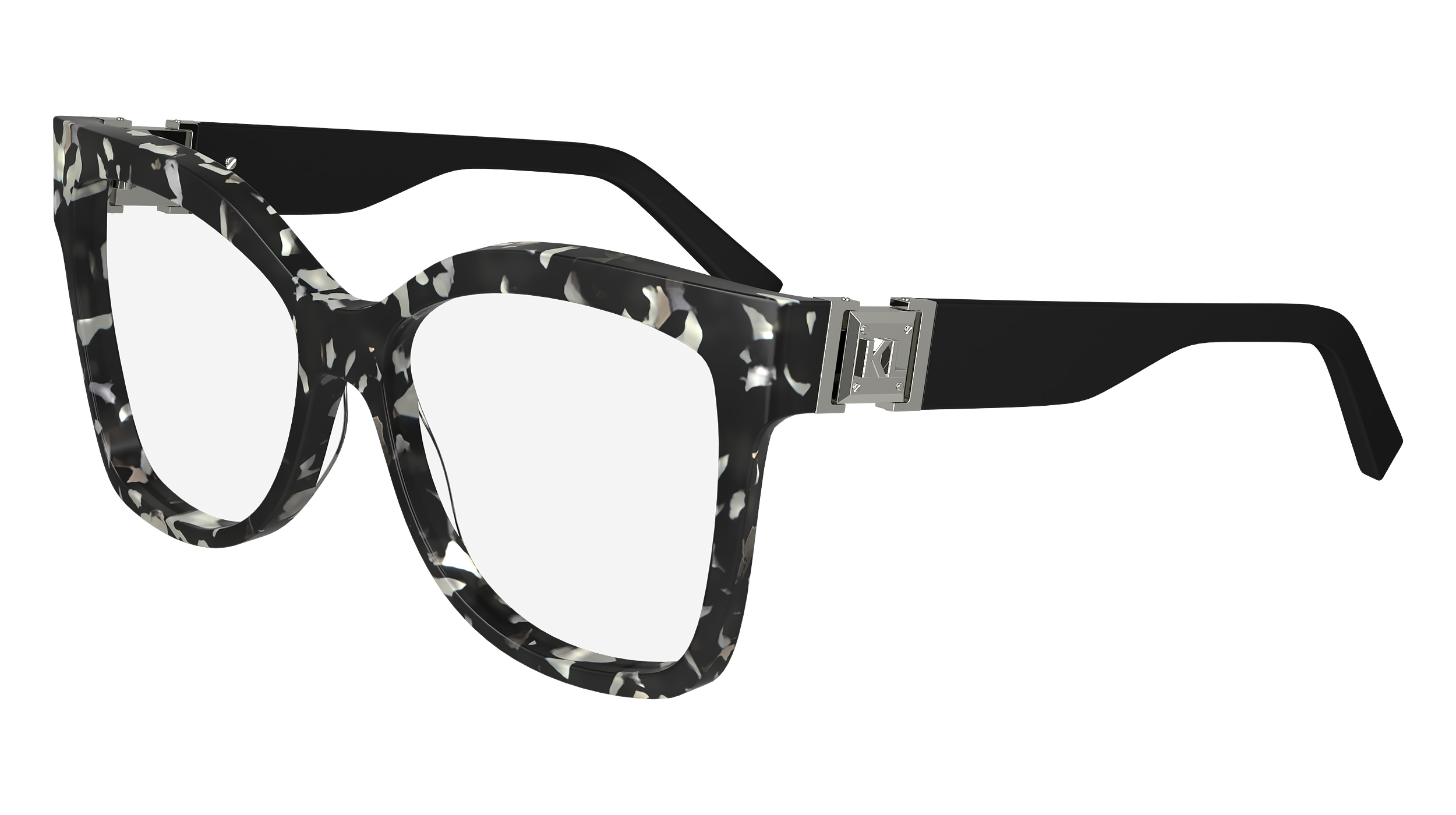 0883900108003 - Damen KL6149 016 Rahmen von BRILLEN Acetat Schwarz  Quadratisch Normal Normal