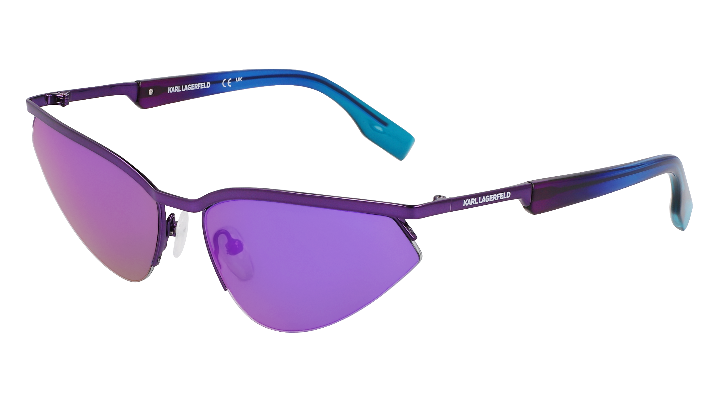 0883900109185 - Unisex KL352S 500 Gläser SONNENBRILLEN Metall Violett  Quadratisch Normal Normal