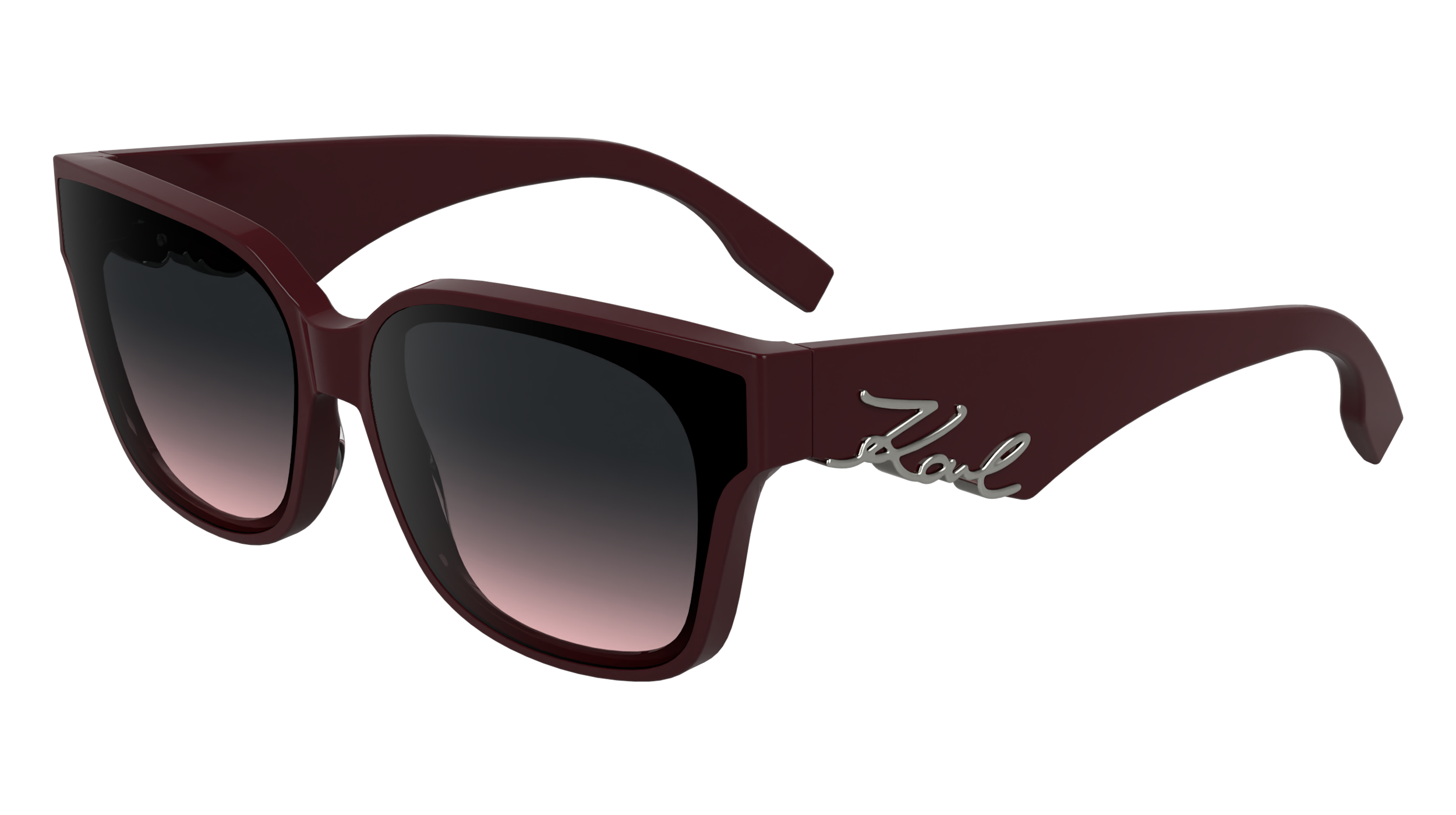 0883900109802 - Damen KL6161S 601 Gläser SONNENBRILLEN Acetat Bordeaux Grau Quadratisch Normal Schattiert