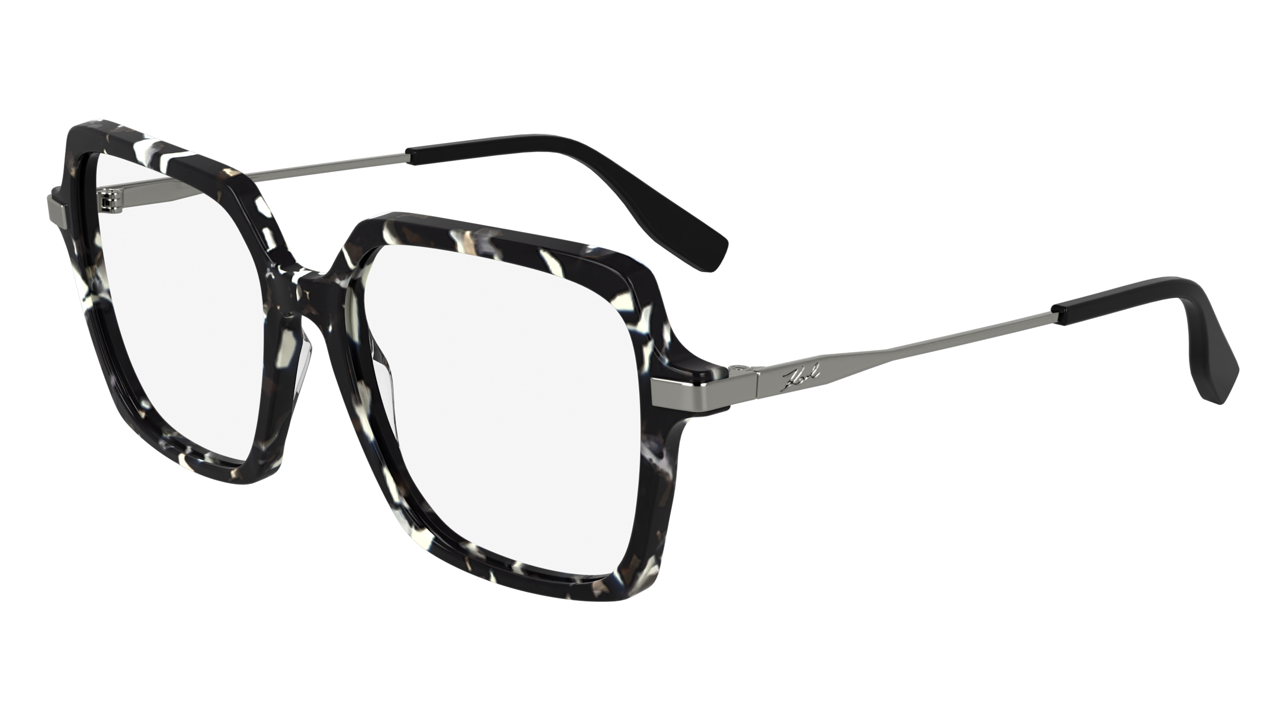 0883900109963 - Damen KL6172 016 Rahmen von BRILLEN Acetat Schwarz  Quadratisch Normal