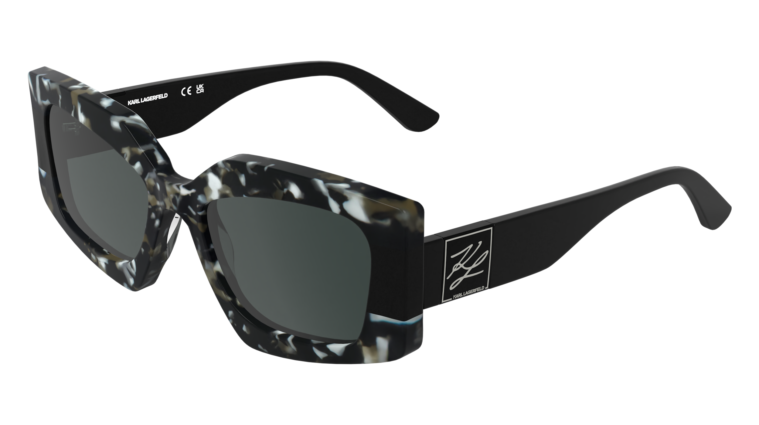 0883900112536 - Damen KL6206S 027 Sonnenbrillen Acetat Schwarz Rauch Quadratisch Normal