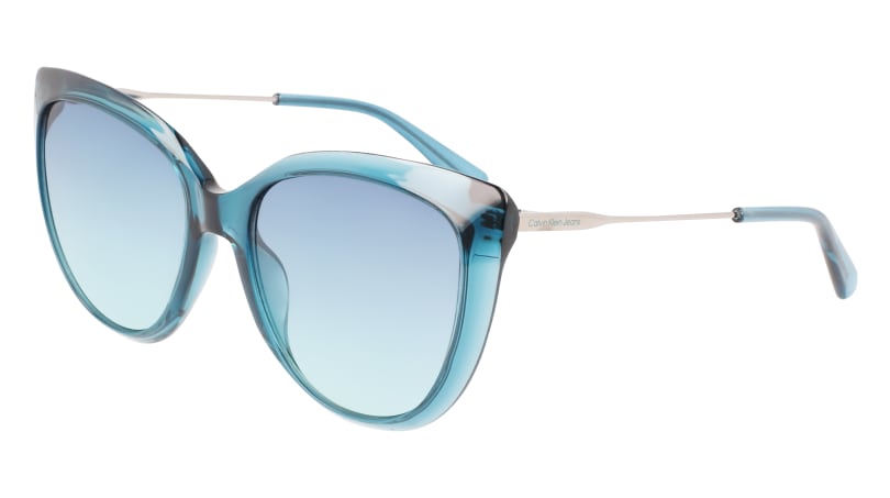 0883901141283 - Damen CKJ22602S 432 Sonnenbrillen Plastik Petrolium Blau Cat Eye Normal Schattiert