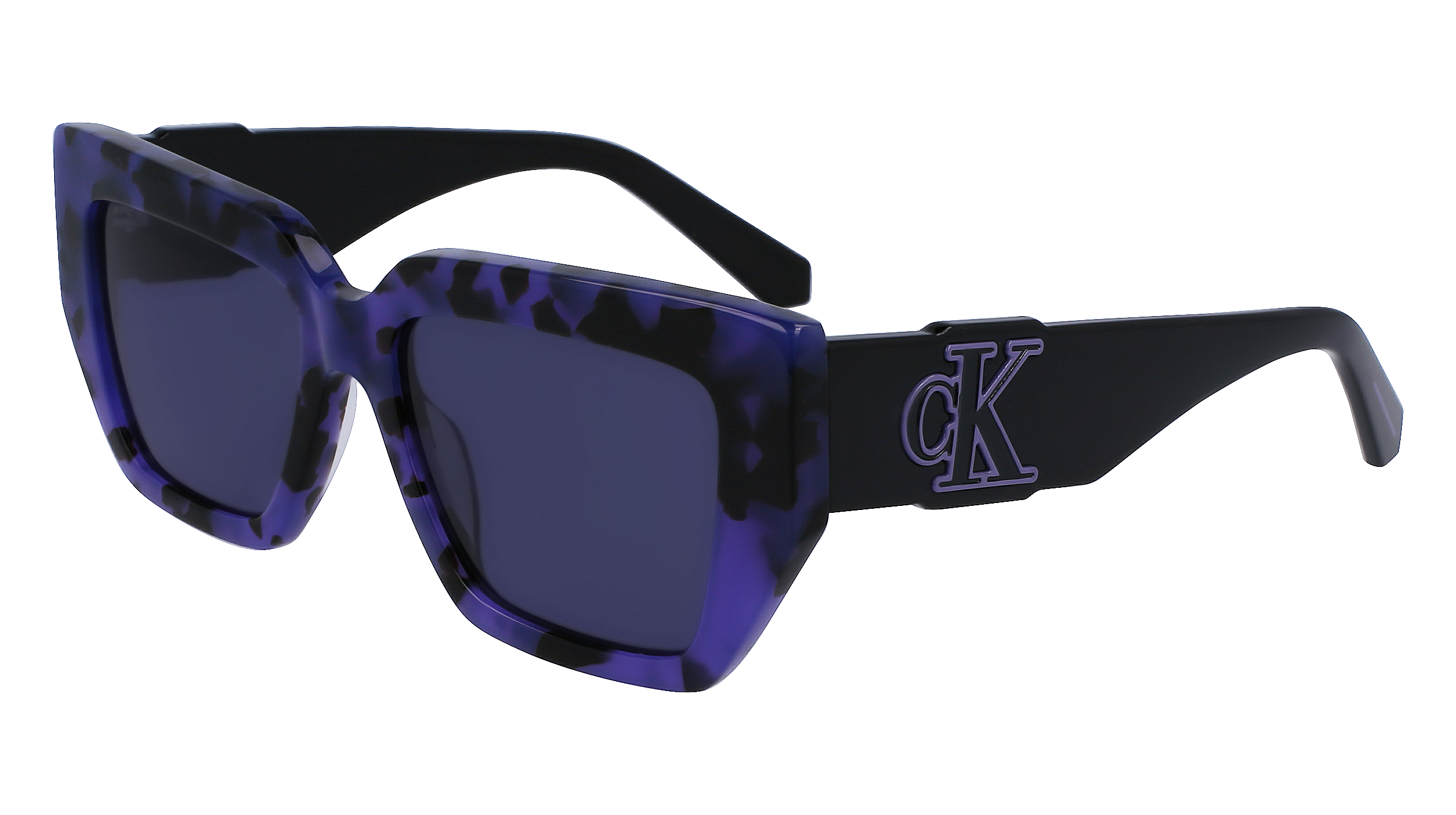 0883901151961 - Damen CKJ23608S 238 Gläser SONNENBRILLEN Acetat Havanna Violett Schmetterling Normal Normal